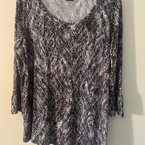 Rafaella Women's Black and Gray Snake Print Top large